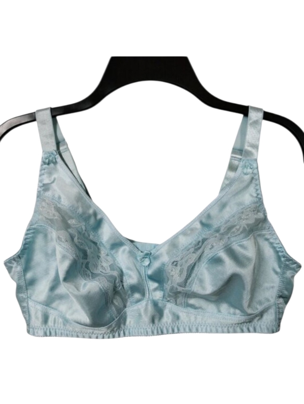 36C Instant Shaping Bra Wireless Blue Retro Vintage Style Unlined EUC